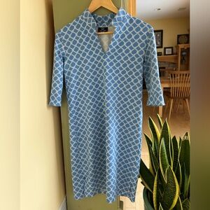 Sailor Sailor by Just Madras Seaport Blue & White Women’s Nautical Dress Small